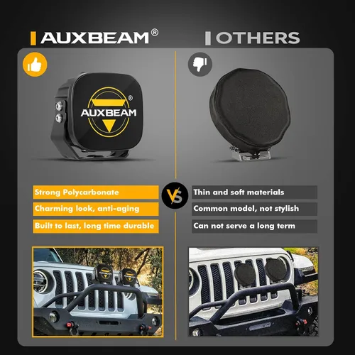 Vista 6 de Auxbeam 5 pulgadas cubo LED Pods cubre 2 unids cubo cuadrado Offroad luces cubiertas protectoras lente