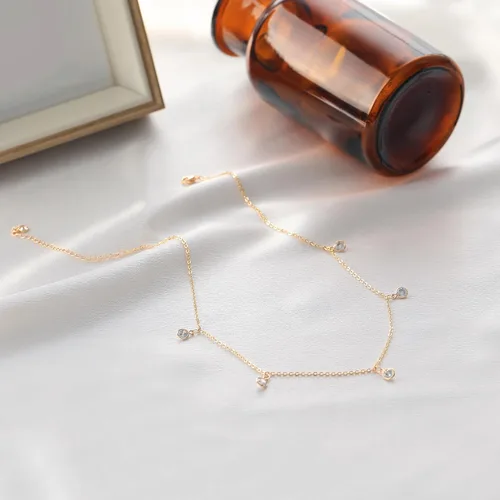 Vista 5 de KELAIEN Delicado collar de gargantilla de oro para mujer, chapado en oro de 14 quilates, cadena de satélite en capas, para adolescentes, perlas
