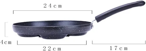 Vista 4 de Sartén antiadherente de aluminio para 4 tazas, color negro, 9.4 in