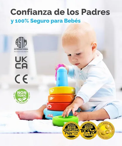 Vista 2 de BEST LEARNING Stack & Learn - Juguete apilable de actividades educativas de desarrollo para bebés de 6 o 9 meses en adelante Regalos de cumpleaños