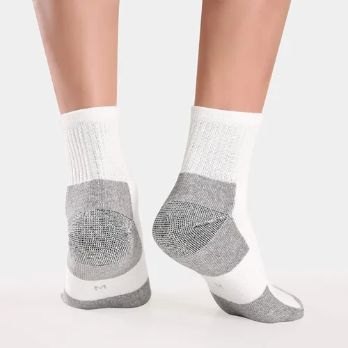 Vista 5 de WANDER - 8 pares de calcetines deportivos de algodón para hombres y mujeres, gruesos y acolchados, para correr, altura al tobillo, tallas 7-9 9-12