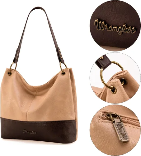 Vista 5 de Wrangler Hobo Bags for Women Vegan Leather Top Handle Shoulder Purses and Handbags