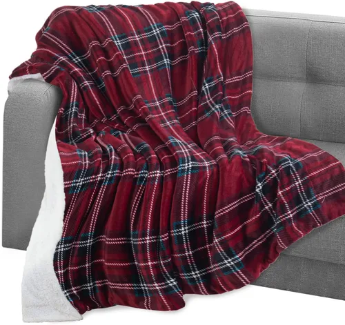 Vista 56 de Elegant Comfort Manta, Manta Reversible de Franela Sherpa, Ultra-Suave, Mullida, Acogedora y Afelpada - Manta Decorativa Ligera para Todas las Gris
