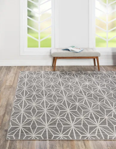 Vista 25 de Unique Loom Uptown Collection by Jill Zarin Collection - Alfombra geométrica moderna azul (1' 8 x 1' 8)