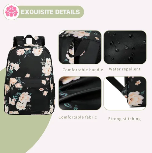 Vista 15 de Bluboon Juego de mochila para adolescentes, mochila escolar para niñas, lonchera y lápices, bolsas para estudiantes, 3 en 1