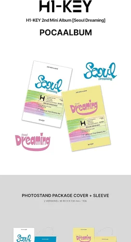 Vista 2 de H1-KEY Seoul Dreaming 2nd Mini álbum POCA versión aleatoria PhotoStand Package+1p QR Card+2p PhotoCard+2ea Sticker+1p Guía de usuario + seguimiento