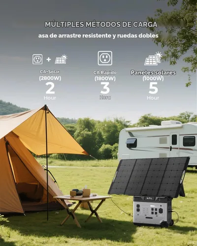Vista 5 de P5000 más 5120Wh estación de energía portátil, generador solar 3600W