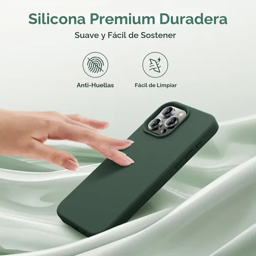 Vista 4 de Cordking Funda diseñada para iPhone 15 Pro Max, funda de silicona ultradelgada a prueba de golpes con [forro de microfibra suave antiarañazos], 6.7