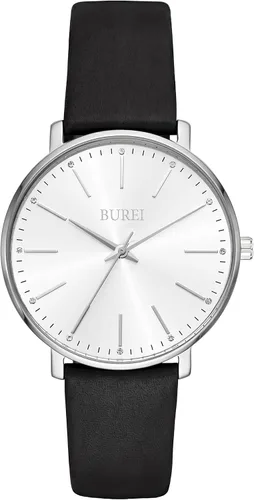 Vista 8 de BUREI Relojes de Pulsera para Mujer, Analógicos, Minimalistas, de Cuero, Cuarzo, Impermeables