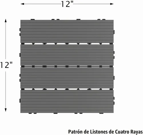 Vista 6 de Pure Garden 50-LG1189 - Azulejos de patio y cubierta, diseño de tablilla entrelazada, para exteriores, pavimentado de pisos, resistente a