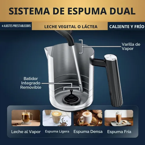 Vista 6 de Ninja Luxe Café Premier 3-in-1 Espresso Machine, Drip Coffee, & Cold Brew Molinillo incorporado, espumador de leche manos libres y manipulación