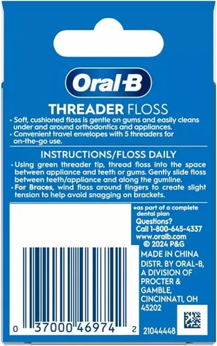 Vista 3 de Oral-B Glide - Hilo dental para enhebrar, 30 unidades (paquete de 6)