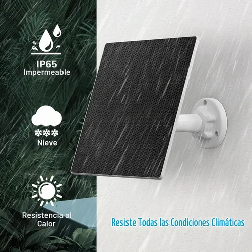 Vista 3 de Cargador de panel solar para cámara de seguridad al aire libre, paneles solares de 5 W con adaptador micro USB y USB C para cámara de batería