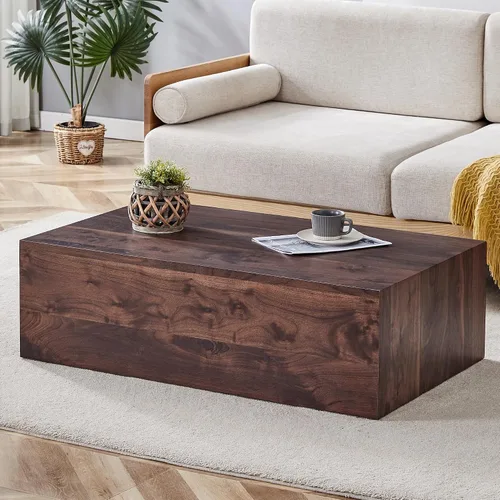 Vista 26 de WILLIAMSPACE 11.81" Square Wood Side Table for Living Room, No Assembly 11.81"*19.69"h-gray Textured