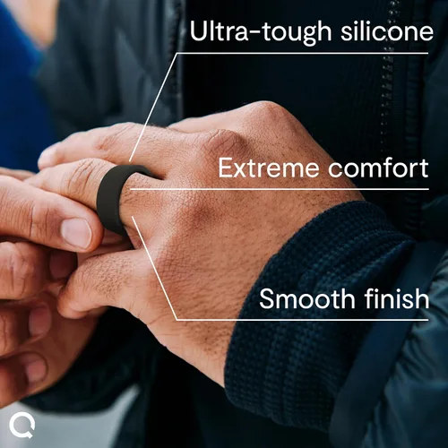 Vista 3 de QALO Anillo de silicona para hombre, flexible y resistente al calor Agua