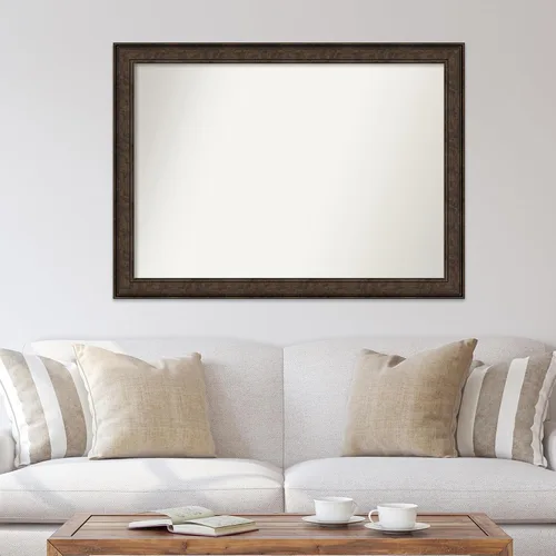 Vista 869 de Amanti Art Espejo de pared personalizado no biselado (25 x 25 pulgadas), marco de bronce acentuado, varios tamaños personalizados, espejo de baño