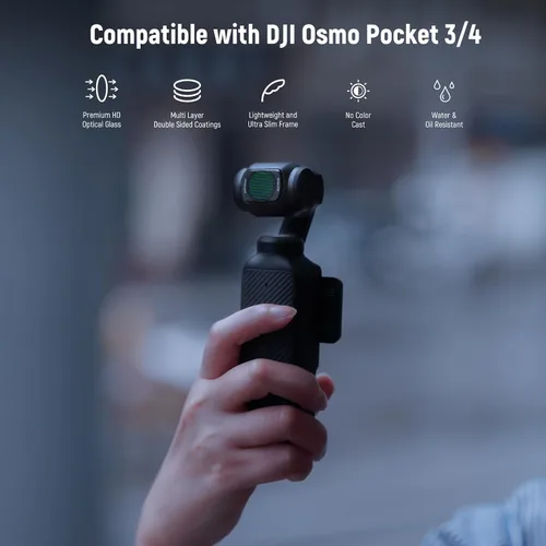 Vista 2 de Conjunto de Filtros con Efecto Magnético NEEWER Compatible con DJI OSMO Pocket 3 Combo de Accesorios para Creadores, Paquete de 4 Filtros 8X