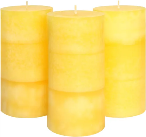 Vista 14 de Velas aromáticas de pilar FLAVCHARM de larga duración, sin goteo, rojas, 3x4 pulgadas