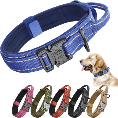 Vista 16 de KCUCOP - Collar táctico para perro, collar militar para perro, collares para perro Tactipup, ajustable, hebilla de metal resistente para perros M, L