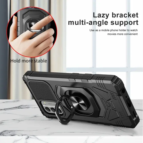 Vista 3 de Funda inalámbrica Galaxy para Nokia C300/G100 con protector de pantalla de vidrio templado, soporte de coche con anillo de soporte a prueba
