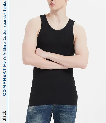 Vista 5 de Comfneat Paquete de 6 camisetas sin mangas de algodón y elastano para hombre