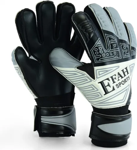 Vista 8 de Guantes de portero de fútbol para niños, jóvenes, guantes de portero de fútbol con protección para dedos y agarres dobles en la muñeca