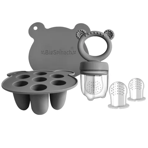 Vista 9 de BIGSPINACH Bandeja para congelador de alimentos para bebés y moldes para paletas de dentición: la solución perfecta para las necesidades