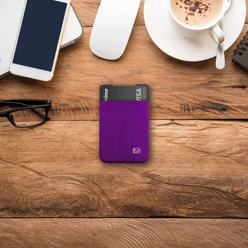 Vista 8 de Modern Carry Tarjetero elástico minimalista, cartera minimalista ultra fina para hombres y mujeres, tarjetero de crédito y tarjetas de visita