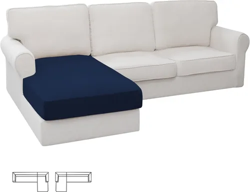 Vista 74 de Easy-Going - Funda de cojín elástica individual para sofá biplaza, sillón, funda de cojín protectora, suave, flexible con parte inferior elástica