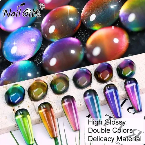 Vista 5 de NAILGIL Cat Eye Gel Nail Polish, Hema Free 9D Cat Eye Gel Polish -SetA 9D Set-A Galaxy
