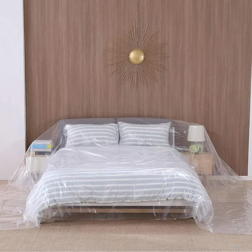 Vista 6 de 5 hojas de paños de plástico, cubierta de plástico para pintura de plástico, cubierta de plástico impermeable, antipolvo, funda de sofá para pintar