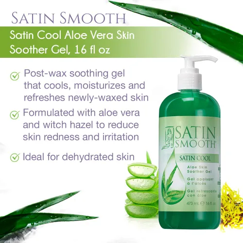Vista 7 de Satin Smooth Waxing Duo: cera de depilación de óxido de zinc y gel calmante para la piel de aloe vera fresco
