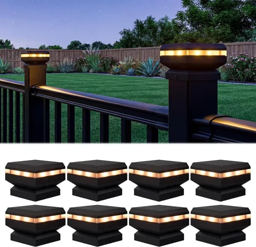 Vista 8 de Egadis Luces solares para postes de 2 x 2, 2.5 x 2.5, 3 x 3, paquete de 4
