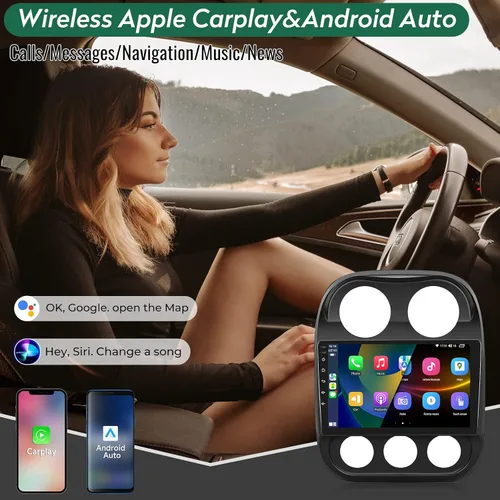 Vista 4 de 5GWi-Fi 1280 * 800HD (sistema OTA de actualización en línea) Radio de coche estéreo para Jeep Patriot Compass 2010-2016 Carplay Andriod Auto, FM