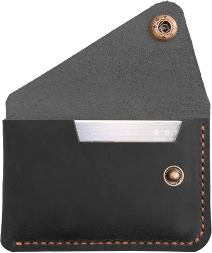 Vista 2 de Tarjetero de cuero, billetera para tarjetas de crédito, cartera tarjetero, billetera minimalista, regalo de Navidad