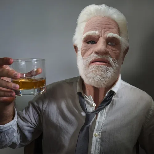 Vista 5 de ALXOY GHDLM - Máscara realista de anciano, máscara de látex de hombre calvo, máscara realista para fiesta de Halloween, fiesta de cosplay (Q)