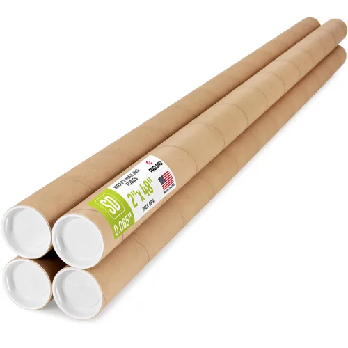 Vista 35 de Tubo de cartón reforzado de 2 x 18 pulgadas, paquete de 4 tubos con 8 tapas, seguro aprobado por USPS, ideal para envío y almacenamiento