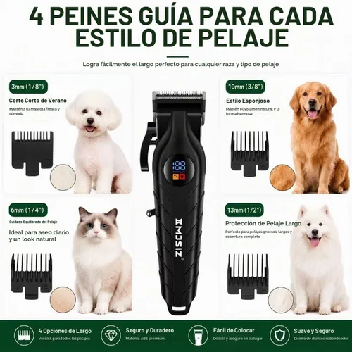 Vista 4 de Cortadores de perros, kit de aseo inalámbrico de 11 piezas