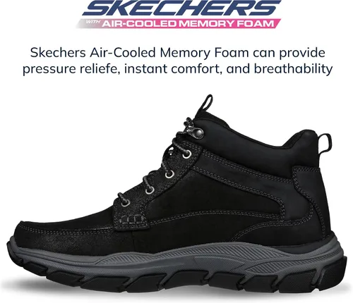 Vista 5 de Skechers Respected-Boswell Mid Top - Tenis de cuero con puntera tipo mocasín para hombre