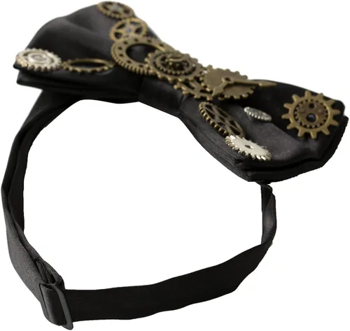Vista 3 de KOGOGO Steampunk Gears Bowtie - Accesorio de disfraz retro, Negro