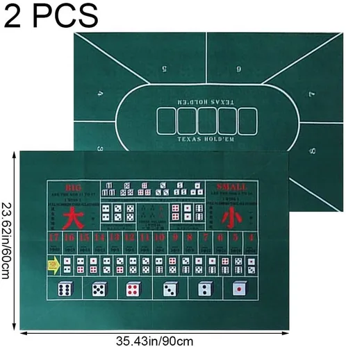 Vista 5 de Double Sided Poker Mat,Roll Up Roulette Mat Roulette Tables Felt Layout Table Mats for Poker Game Night