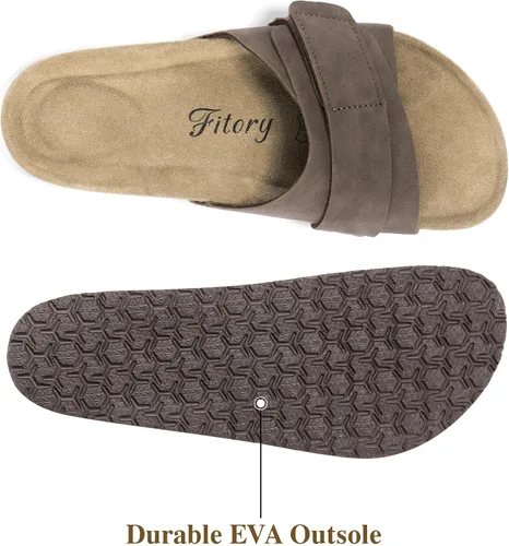 Vista 2 de FITORY Sandalias planas para mujer con correas ajustables, puntera abierta, talla 6-11