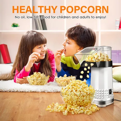 Vista 6 de Máquina de palomitas de maíz con taza medidora para derretir mantequilla, máquina de palomitas de maíz rápida y fácil para reuniones familiares, sin