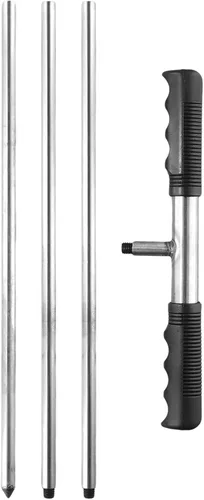 Vista 8 de Varilla de sonda de suelo de acero inoxidable de 32 a 48 pulgadas ajustable para localizar tuberías subterráneas de tanque séptico y herramienta
