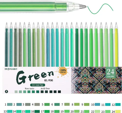 Vista 8 de Bolígrafos de gel azules, bolígrafos de punta fina pastel de cristal metálico con purpurina con un 150% más de tinta para escribir suavemente