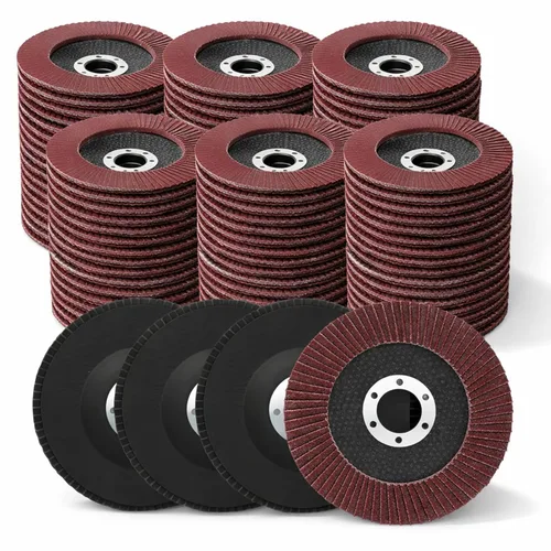 Vista 9 de Landhoow Paquete de 20 discos de solapa de 4 1/2 pulgadas para amoladora angular de 4.5 x 7/8 pulgadas, lijadora de óxido de aluminio, discos