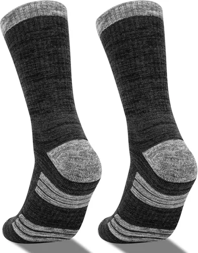 Vista 3 de YUEDGE 5 pares de calcetines de senderismo para hombre que absorben la humedad, calcetines acolchados para botas de trabajo para talla 6-9, 9-12
