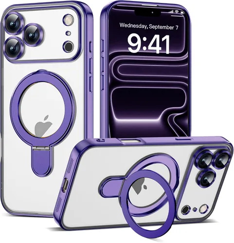 Vista 79 de Funda compatible con iPhone 12 con soporte de anillo magnético invisible [compatible con Mag-Safe] [Protector completo de lente de cámara] Funda