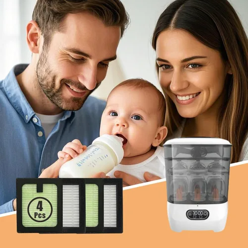 Vista 6 de Paquete de 4 filtros HEPA de repuesto para la lavadora de biberones Pro Brezza de bebé de alta eficiencia, filtro HEPA verdadero H13, polvo