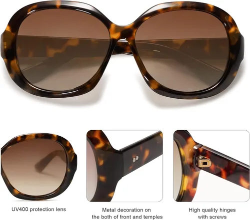 Vista 3 de SOJOS Gafas de sol polarizadas vintage para mujer de gran tamaño con marco grande protección UV SJ2209